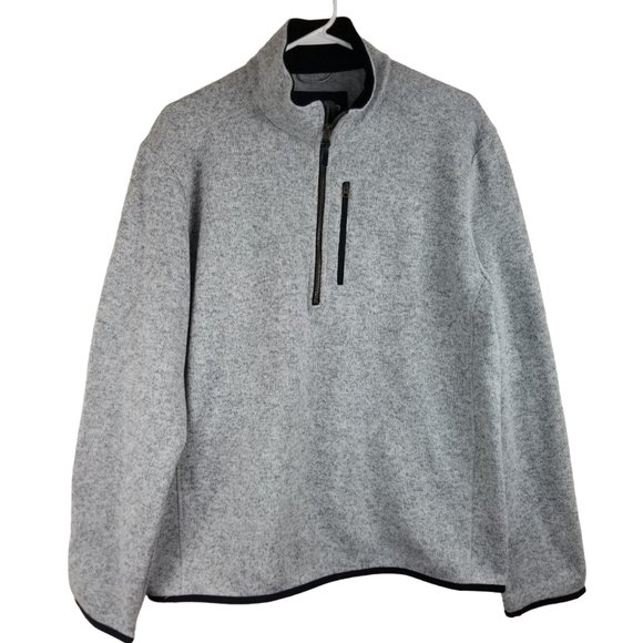 Lands' End Other - NWT Lands End Mens Sz M Gray Fleece Pullover Sweater 1/4 Zip Long Sleeve NEW